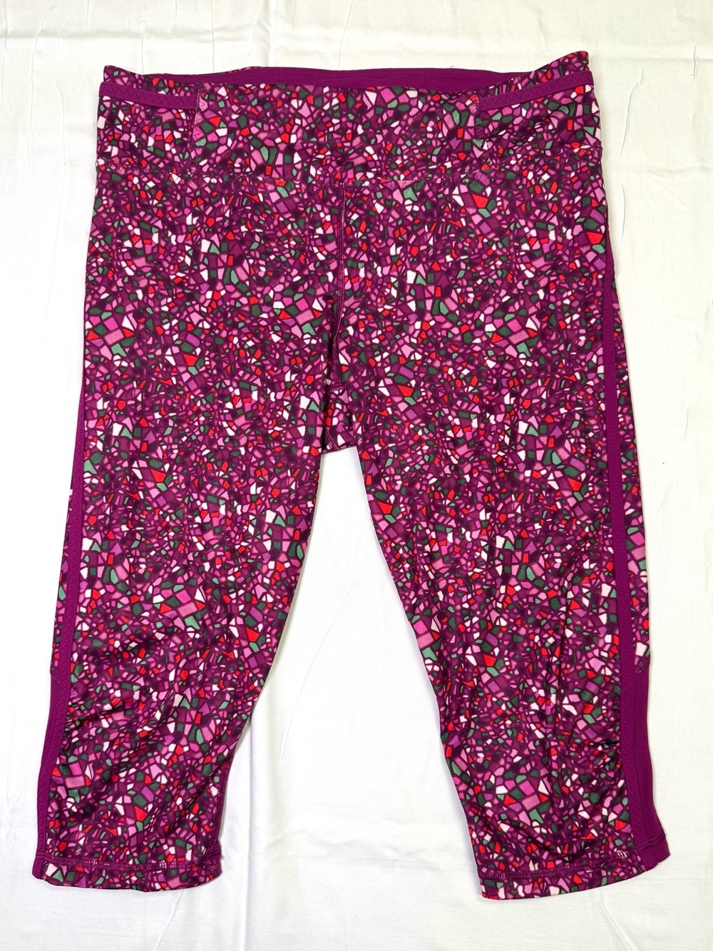 Lululemon Real Quick Crop Leggings Paradise Camo Multi Regal Plum Size 10